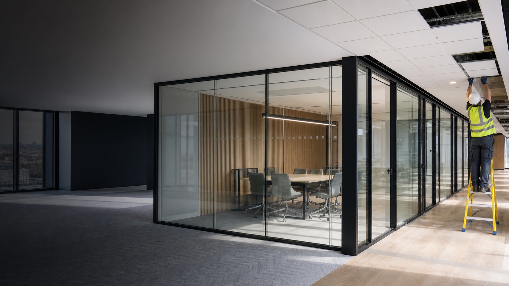 Partitions and ceilings work in a London commercial property